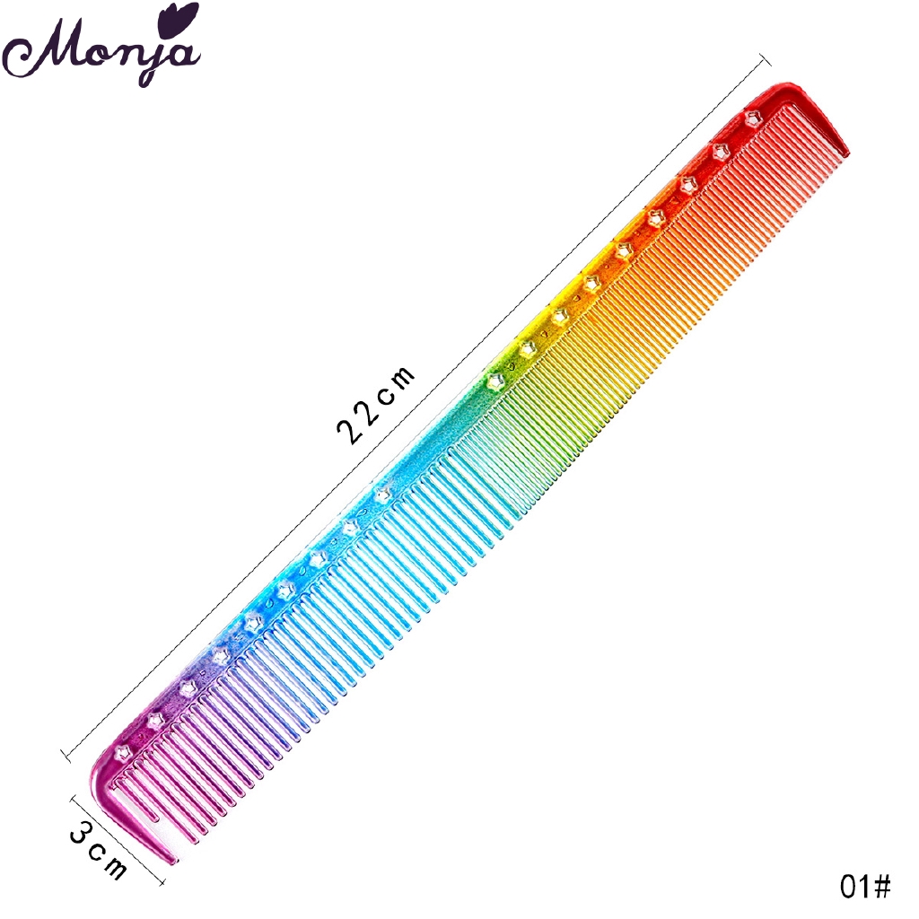 MONJA Lược Chải Tóc Cầu Vồng Bằng Nhựa Chịu Nhiệt Thấp Chống Tĩnh Điện Nhiều Kiểu Dáng Tùy Chọn