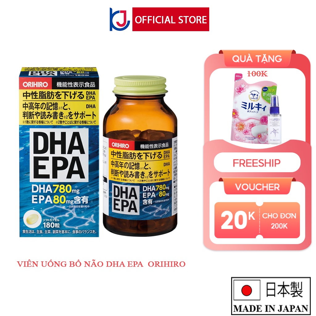 Viên uống bổ não DHA EPA Orihiro (180 viên)