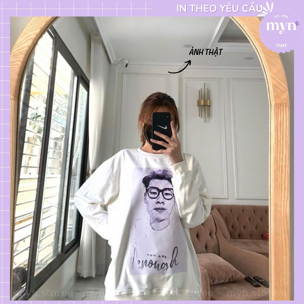 Áo Sweater Trắng In Hình Theo Yêu Cầu, Áo Sweater In Hình Cá Nhân