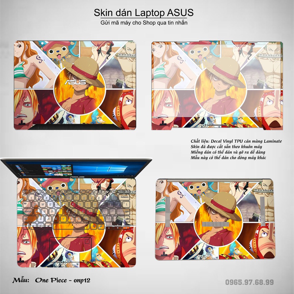 Skin dán Laptop Asus in hình One Piece _nhiều mẫu 13 (inbox mã máy cho Shop)