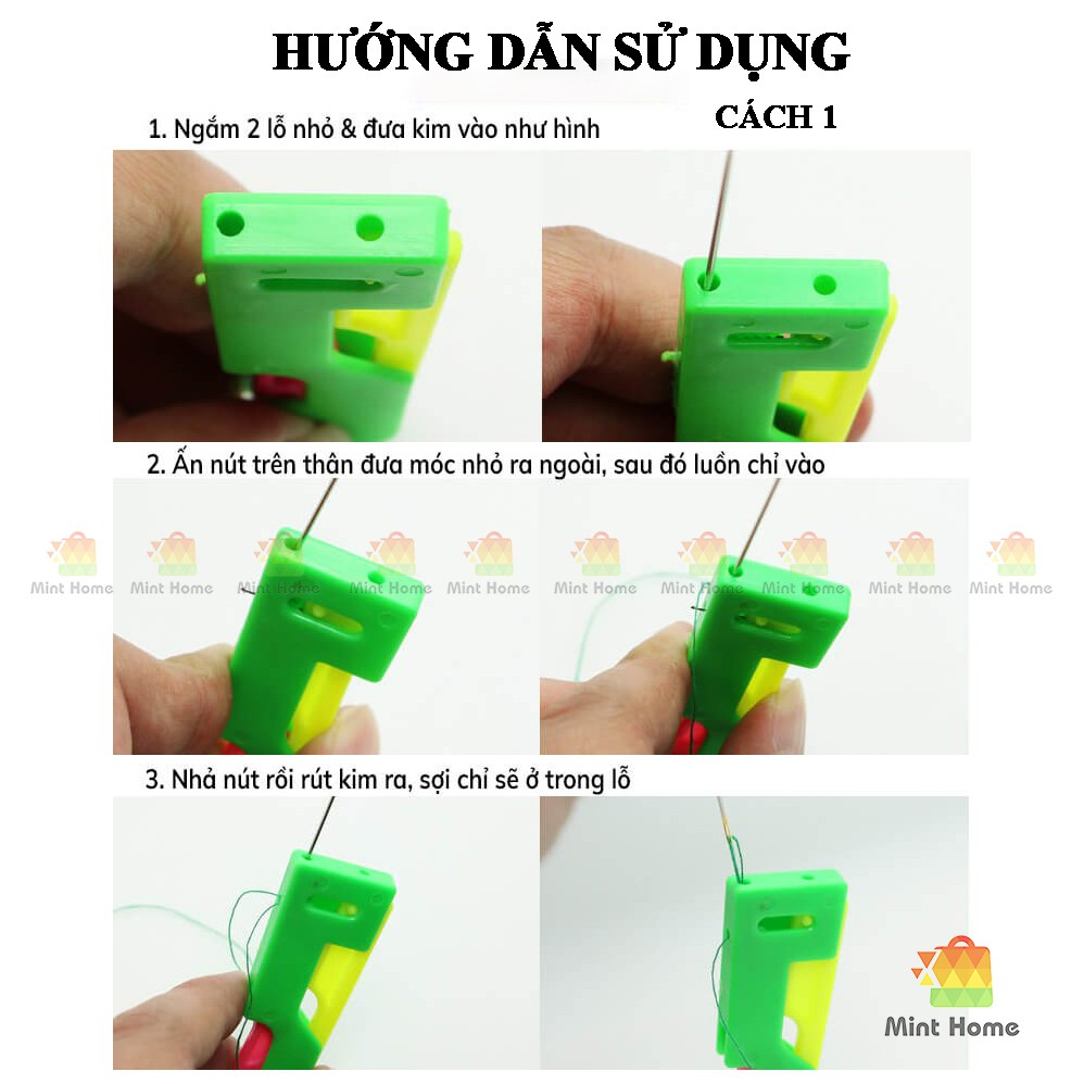 Dụng cụ xâu kim giúp xỏ kim chỉ nhanh chóng dùng trong may mặc, thêu tranh chữ thập, handmade, may tay