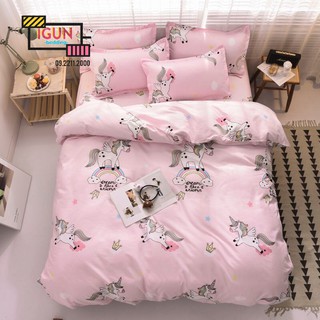 Bộ Chăn Ga Gối Cotton Poly set 4 món  nhập  khẩu NGỰA PONY HỒNG BAY