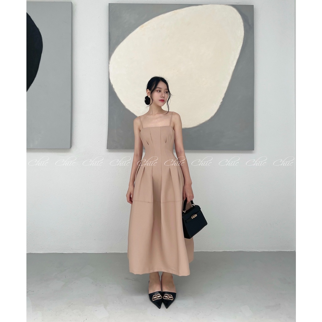 Đầm hai dây dự tiệc dáng dài xòe - MS37