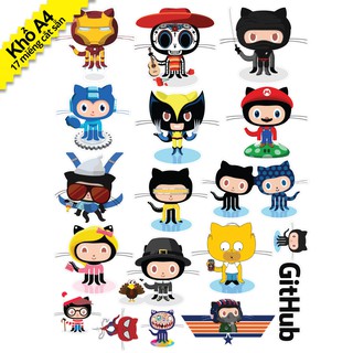 Bộ Sticker GitHub Developer Programing Lập Trình Viên - Chống Thấm Nước