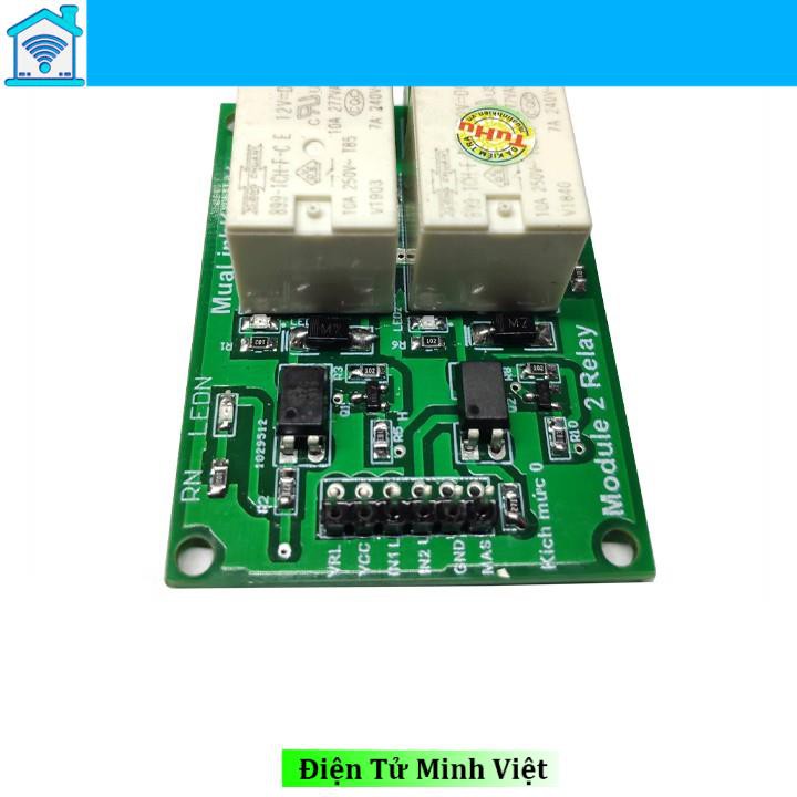 Module Relay 12V 2 Kênh 10A Cách Ly Quang