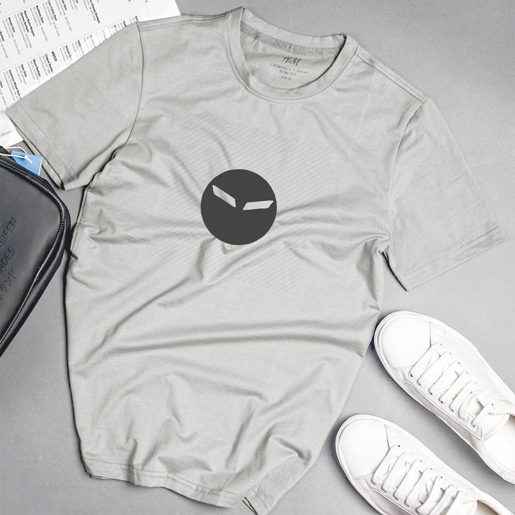 Áo phông nam mặt nạ độc lạ cá tính phong cách unisex màu xám