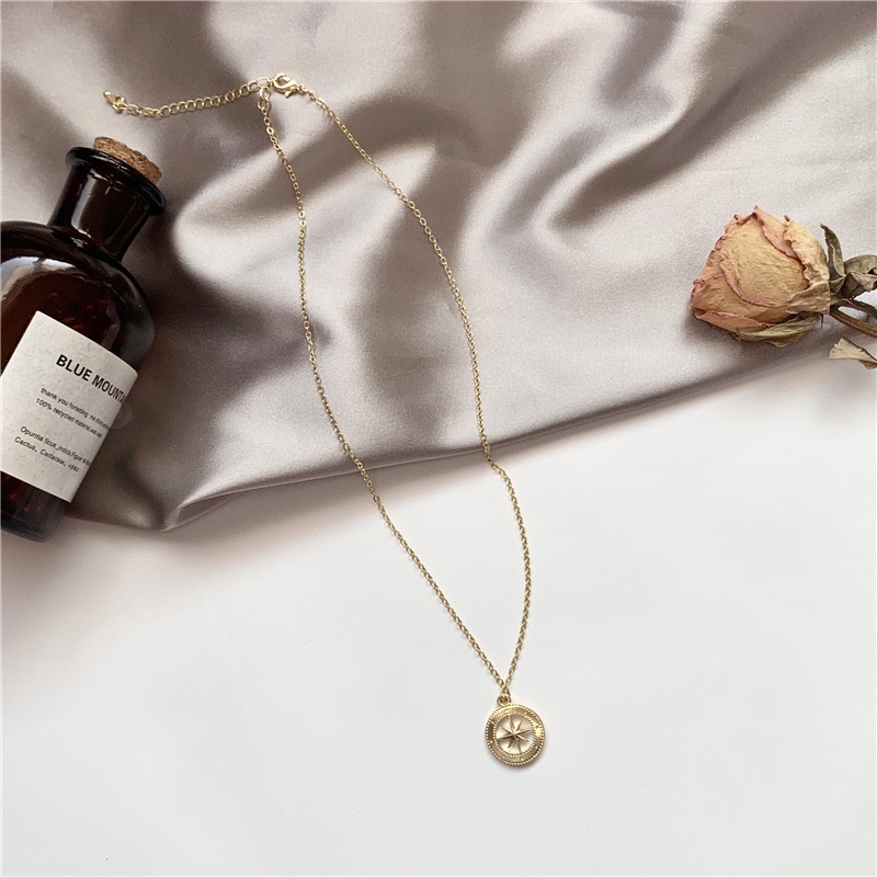 Dây chuyền, vòng cổ mặt tròn phong cách Vintage NL041Leace.accessories