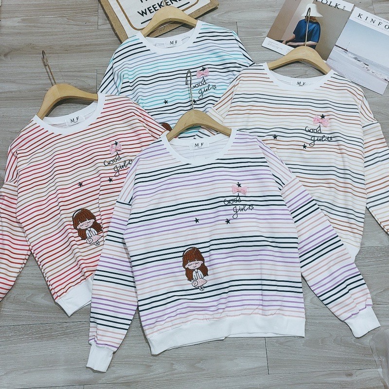 Xả hàng - ÁO NỈ KẺ CHẤT CỰC ĐẸP FR1200 - NhiNhiShop | BigBuy360 - bigbuy360.vn