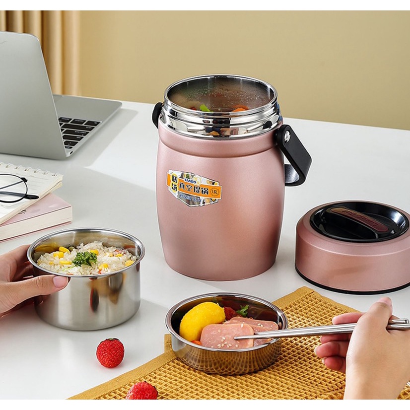 Cặp lồng đựng cơm giữ nhiệt, cà mên đựng cơm giữ nhiệt inox xanbo béo.