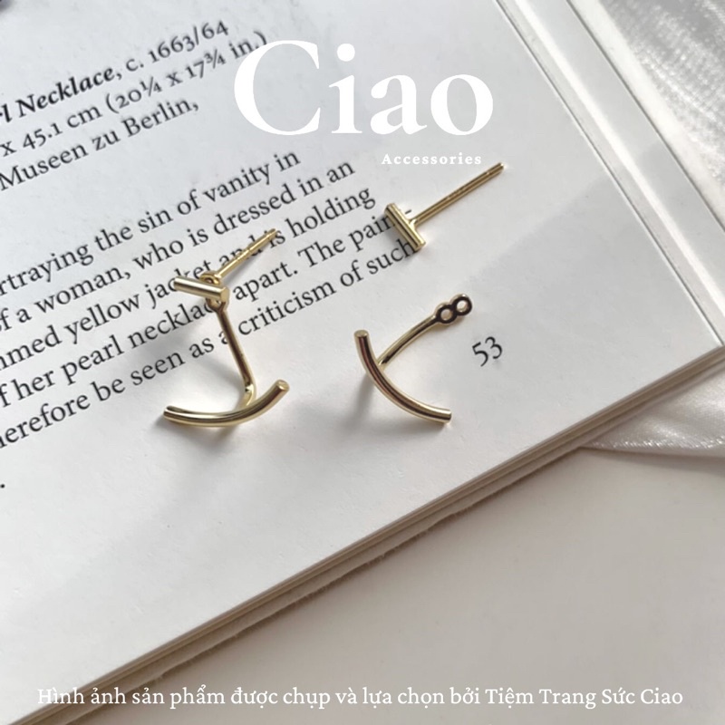 [HOẢ TỐC 1H] Khuyên tai/ Bông tai dáng dài mạ bạc S925 thiết kế hình mỏ neo Ciao accessories