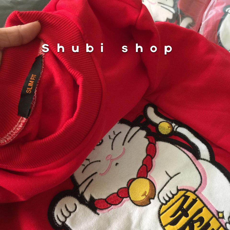 [Ảnh thật lên sóng] Áo sweater hàng loại 1 mèo may mắn Maneki Neko- Có 2 màu | BigBuy360 - bigbuy360.vn