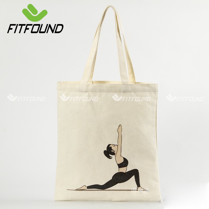 Túi Tote Vải Canvas In Hình Cô Gái Yoga Đựng Thảm Du Lịch Tập Yoga , Đồ Tập Yoga Gym Pilates