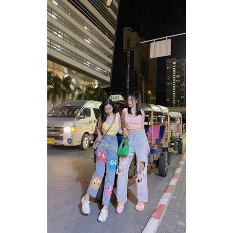 Áo hai dây chất xốp ô vuông xinh xắn