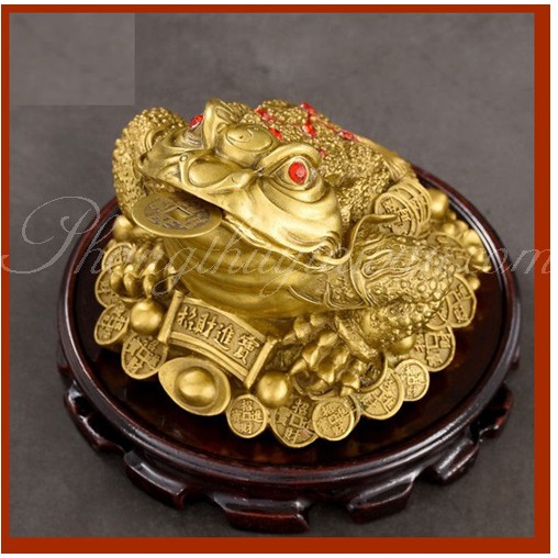 Thiềm Thừ đồng(Cóc 3 Chân) tặng (đế kê gỗ + xu rời ngậm ,bột ngũ vị bao sái(video) | BigBuy360 - bigbuy360.vn