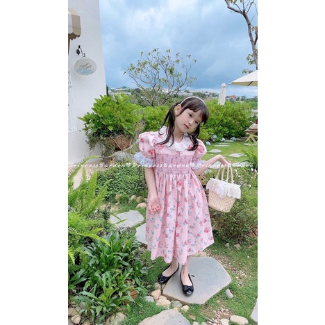 ĐẦM SMOCK HOA LƯỢN SÓNG