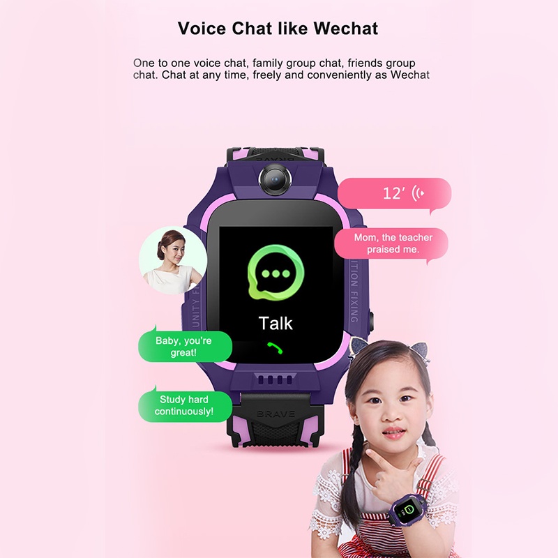 Đồng hồ thông minh Định vị Z6 Đồng hồ thông minh trẻ em lắp sim nghe gọi 2 chiều định vị màn hình cảm ứng chống nước hỗ trợ đèn pin