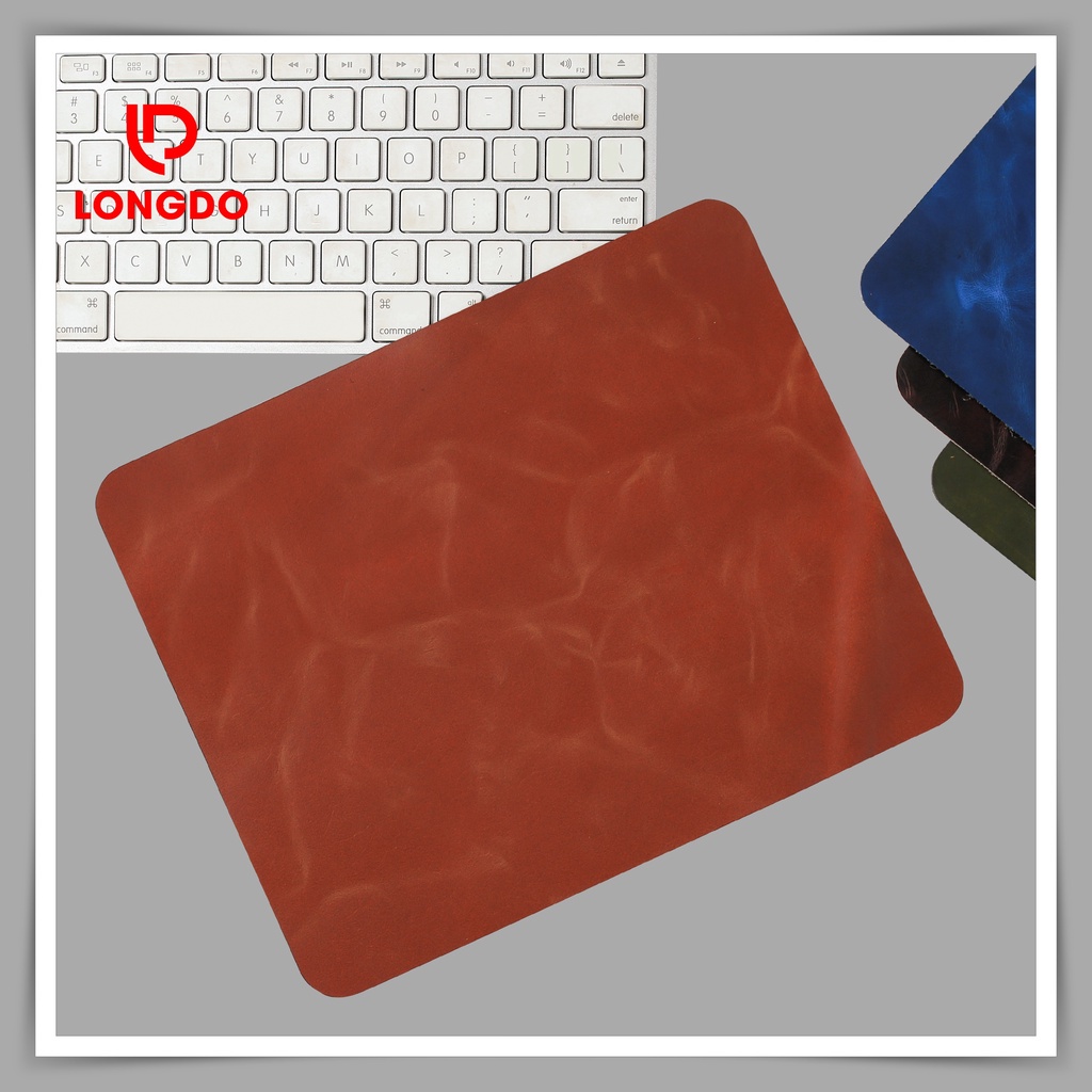 Lót chuột laptop bằng da bò thật - Bảo hành 5 năm - Hàng chính hãng thương hiệu Longdo Leather - Pullup wax