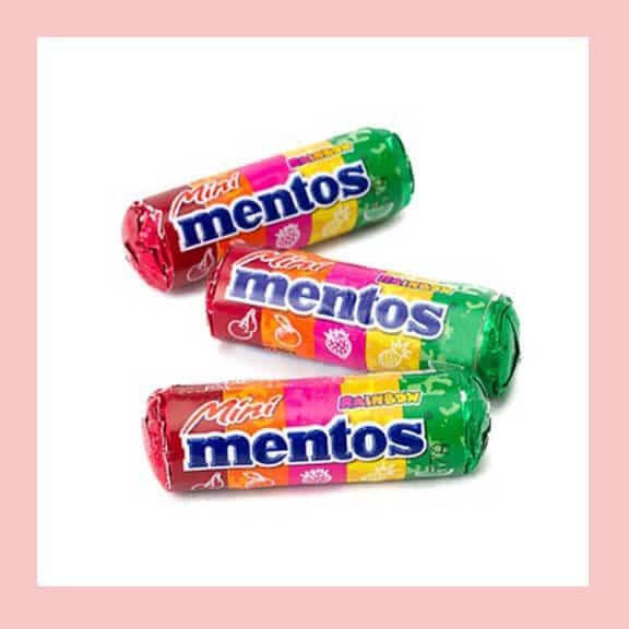 [ QUÀ TẶNG ] Kẹo Nhai Mini Mentos (Dâu, Cam, Chanh, Nho, Táo xanh) 1 Thỏi x 5 viên