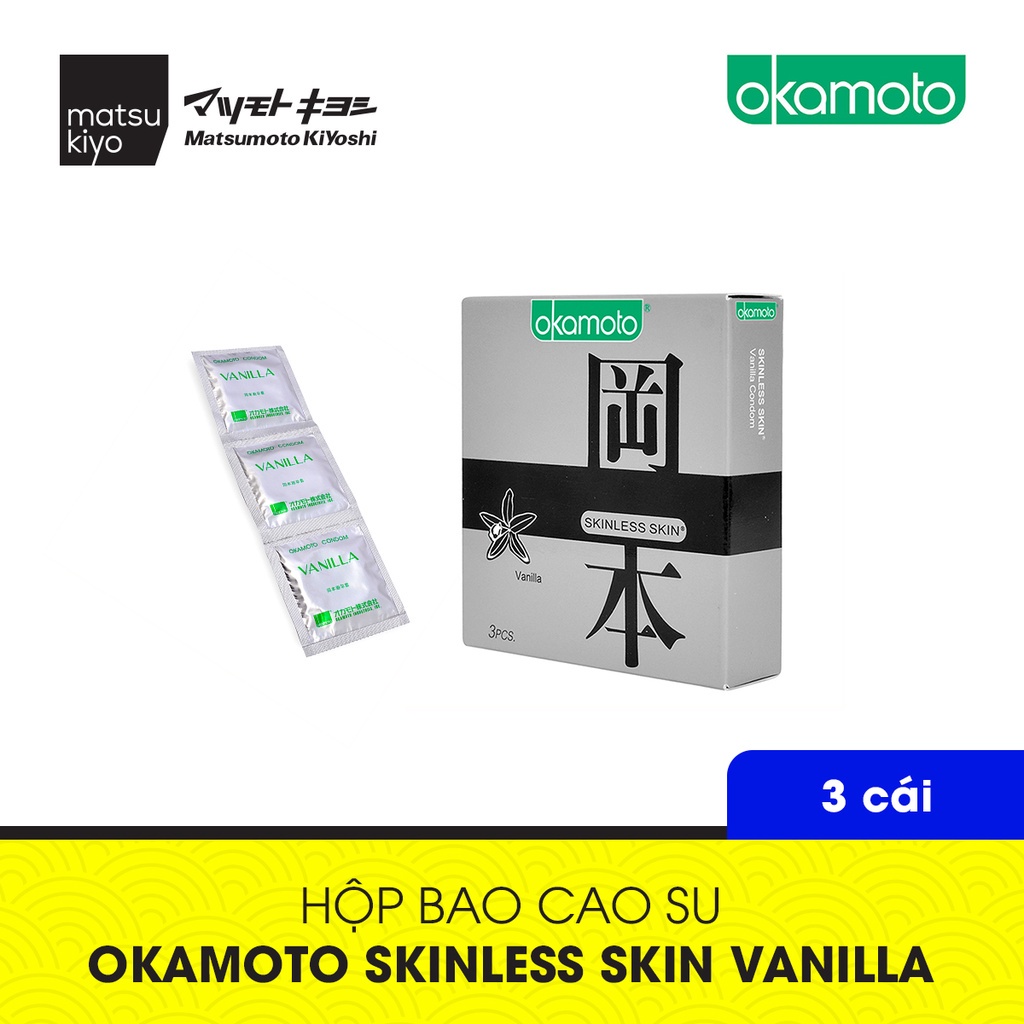 Bao Cao Su Okamoto Skinless Skin Vanilla Hương Vani matsukiyo