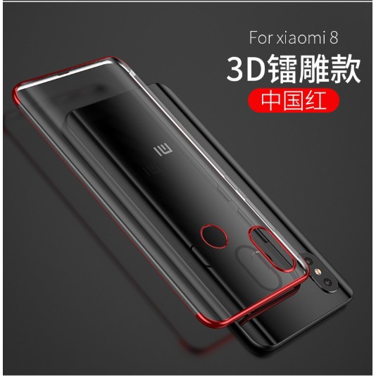 Ốp lưng Xiaomi Mi 8 cao su viền bóng 6D Thời thượng