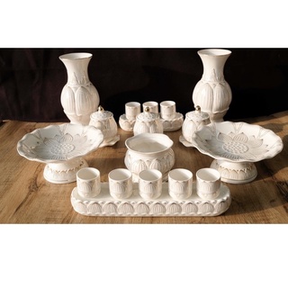 Bộ Thờ Cúng Búp Sen Bạch Ngọc Trắng