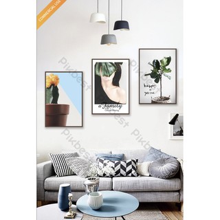 Bộ 3 tranh dán tường trang trí quán cafe trà sữa kt 40cm*60cm