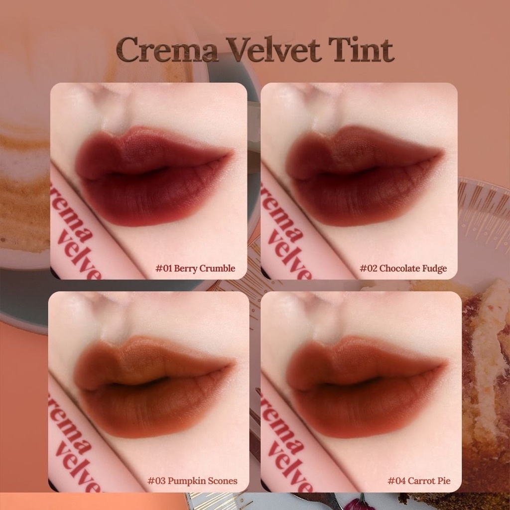 Son Kem Lì, Mịn Mượt Như Nhung Etude Crema Velvet Tint