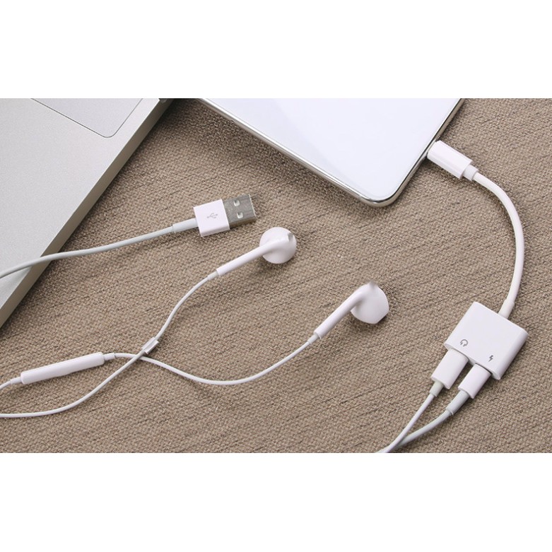 Cáp Chuyển Đổi Lightning Sang 2 Cổng Lightning (Sạc Và Tai Nghe ) Cho Iphone Ipad - Hàng Nhập Khẩu