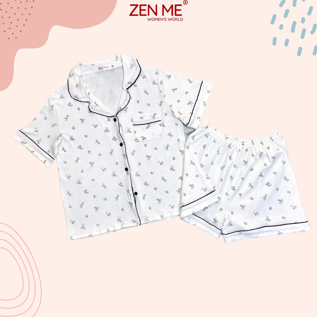 Đồ Bộ Nữ Mặc Nhà Phong Cách Pijama Họa Tiết Đa Dạng Chất Liệu Cotton Mền Mát PJC0622, Zen Me Women's World