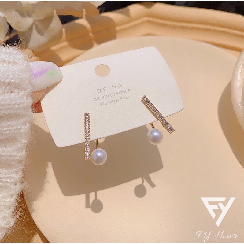 Khuyên tai đính tai, đính đá sáng và ngọc F.Y HOUSE_P0ZN0U1F