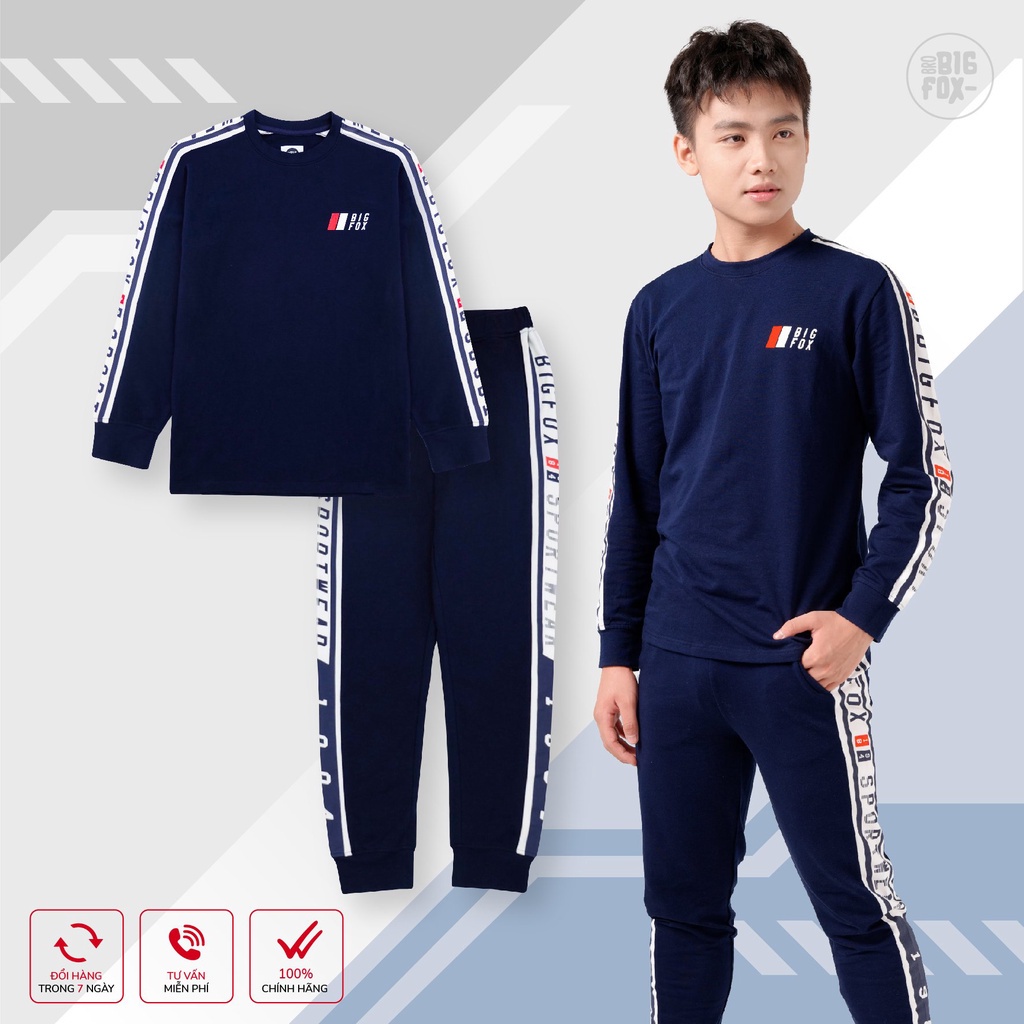 Quần áo nam BIGFOX - MISS MEOW tuổi teen, bộ đồ nam dài tay thu đông phong cách thể thao 41 - 55kg - Hàng nhập khẩu