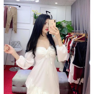 VÁY TRẮNG TRỄ VAI TIỂU THƯ