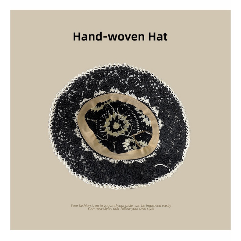 Nón Vành Đan Cói Họa Tiết Hoa Thời Trang Mùa Hè Cho Nữ