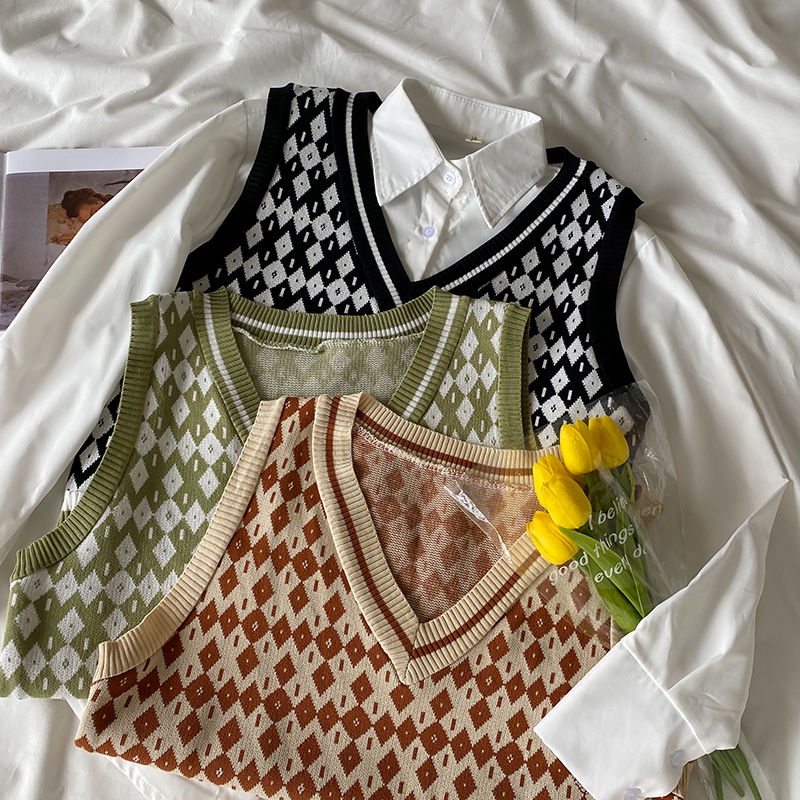 Áo len Pure Cube không tay kiểu dáng đơn giản thiết kế thời trang phong cách Hàn Quốc