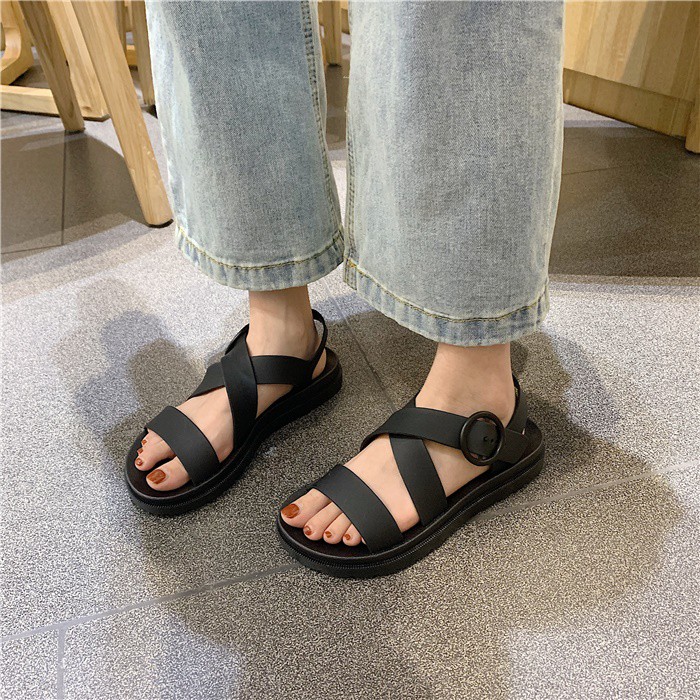 Fine Strips Soft Fruit Frozen Sandals Female Summer Korean Version Of The Fairy Style Ins 百家 复 复 平底 平底 沙沙
