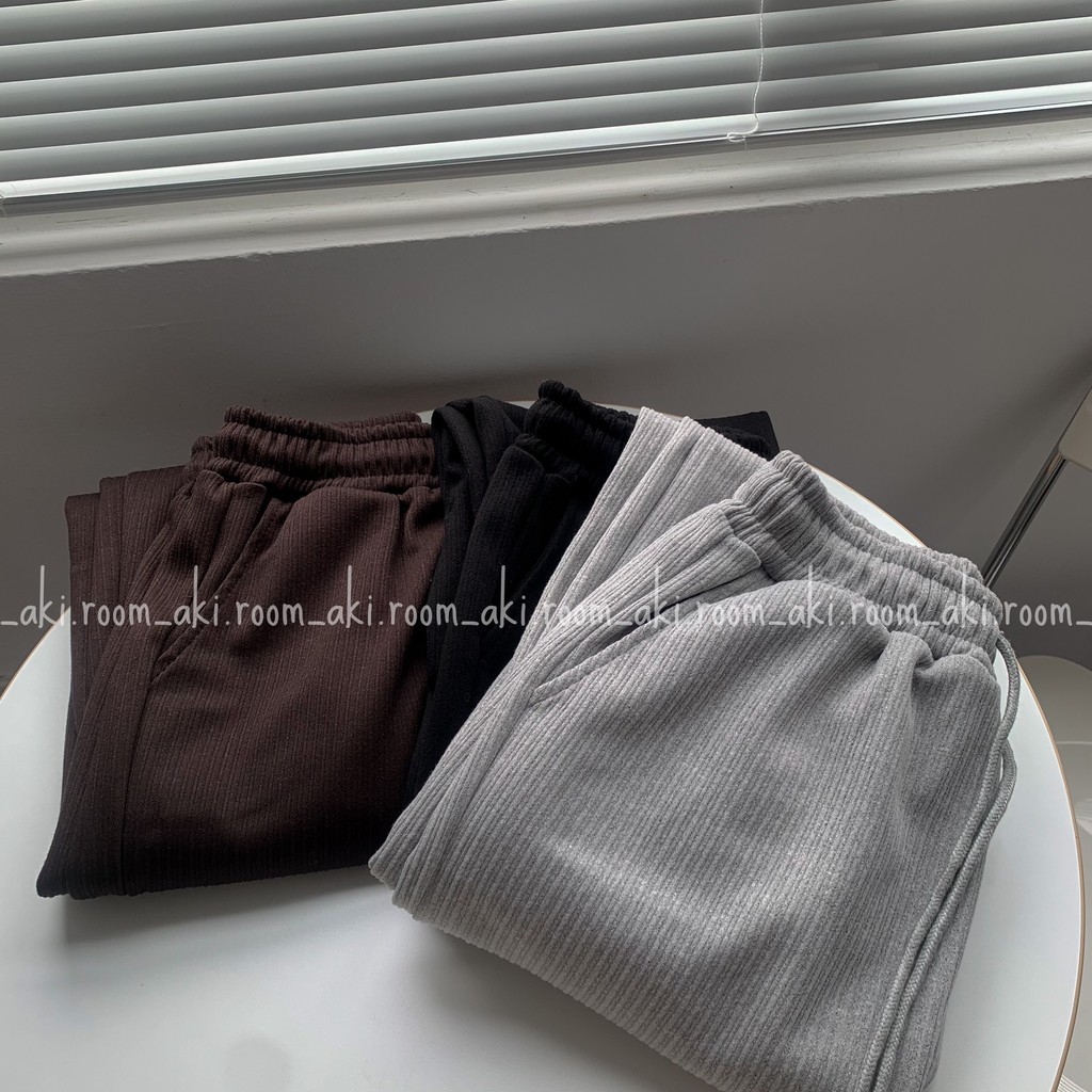 Quần jogger nỉ tăm cạp chun có dây rút thắt eo 919