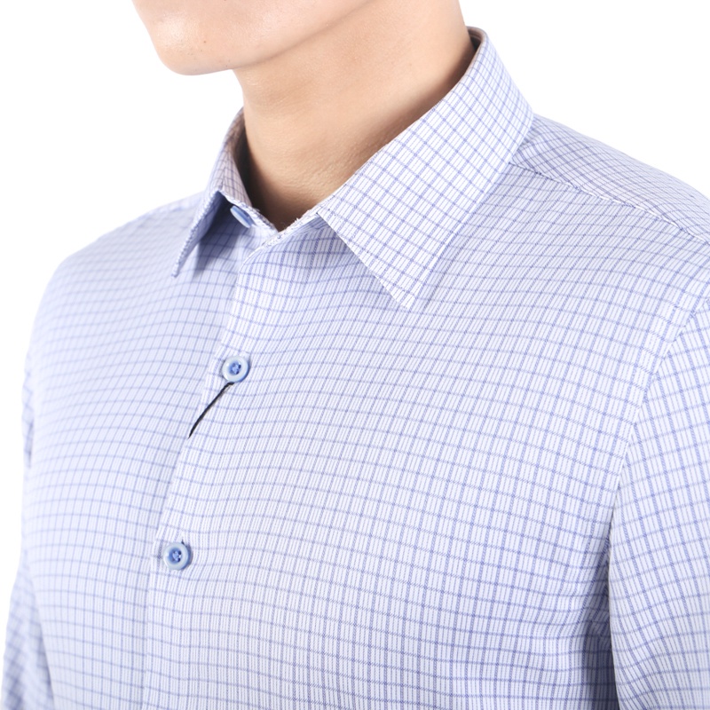Áo sơ mi dài tay nam Owen Café Regular Fit màu Navy trắng - AR23547D