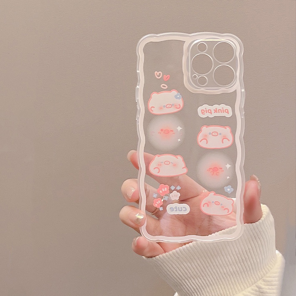 Ốp lưng iphone trong lượn sóng Pink Pig 6/6s/6plus/6splus/7/7plus/8/8plus/xs/11/12/13/14/pro/max/plus/promax TLS25