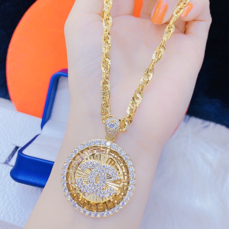 Dây Chuyền Nữ Xoắn Chữ X Sang Trọng Màu Vàng - Trang Sức Queen - 1024468 - 92