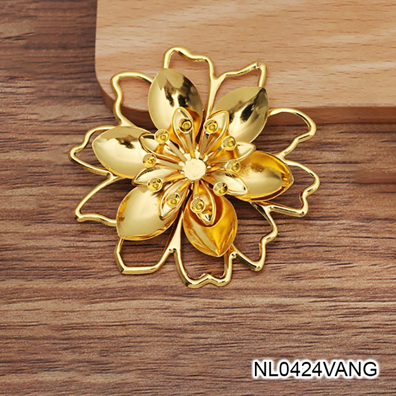 1 bông hoa 4 lớp đính nhụy 55mm - nguyên liệu làm trâm