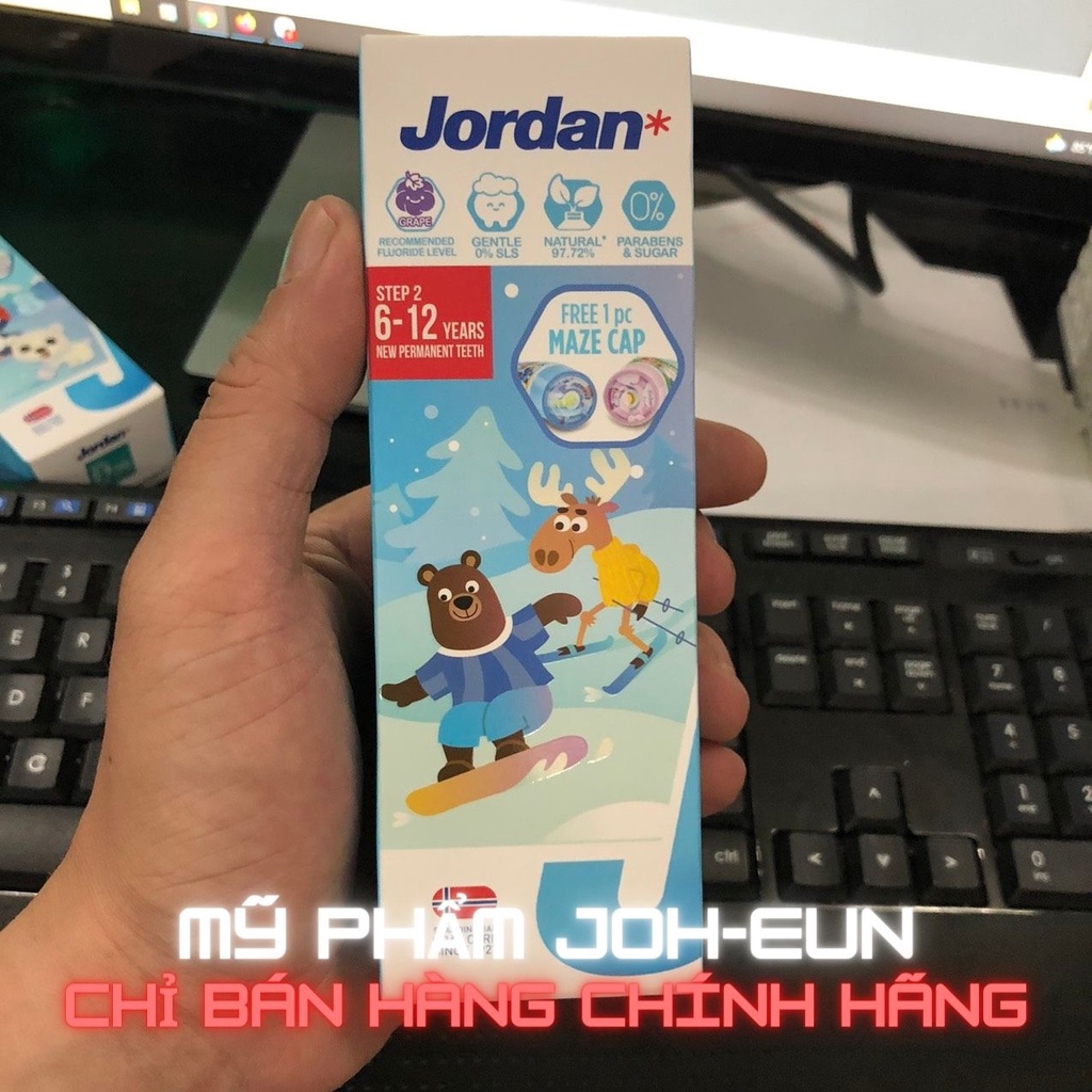 Kem đánh răng em bé Jordan 0-5 tuổi hoặc 6-12 tuổi