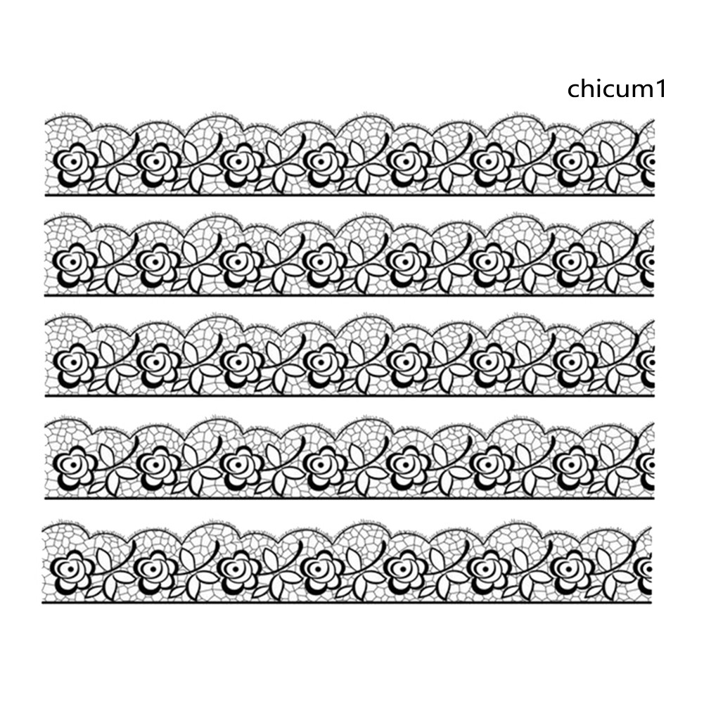 Miếng Dán Móng Tay Hình Hoa Hồng Đen Thời Trang