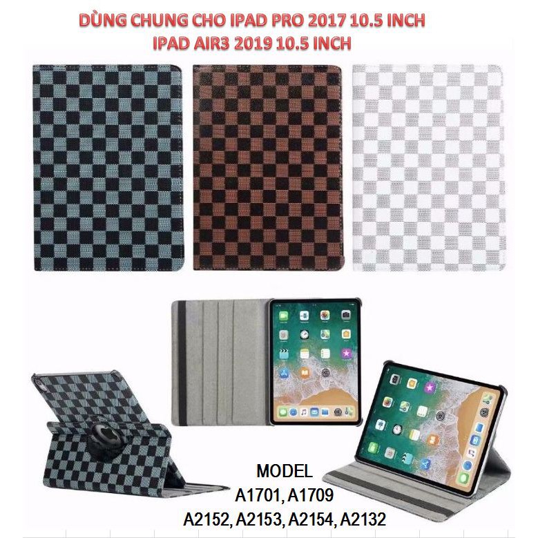 Bao da iPad Pro 2017 10.5, iPad Air3 2019 10.5 inch xoay 360 caro