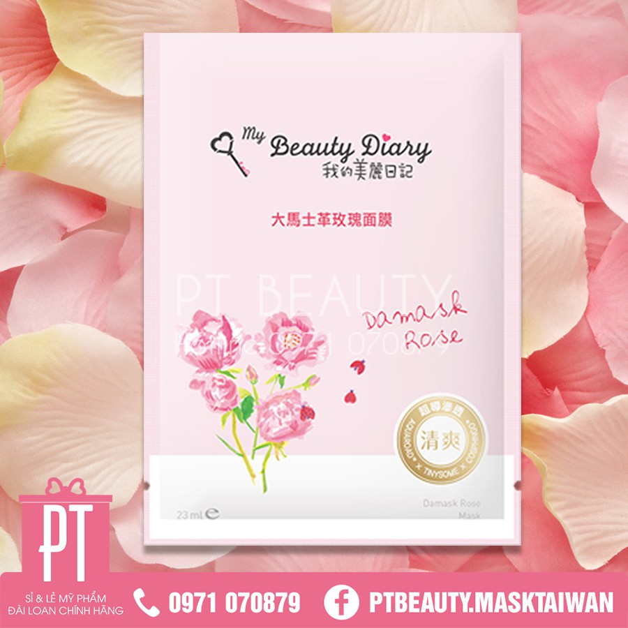 Miếng lẻ Mặt nạ My Beauty Diary Hoa Hồng giúp dưỡng trắng hồng