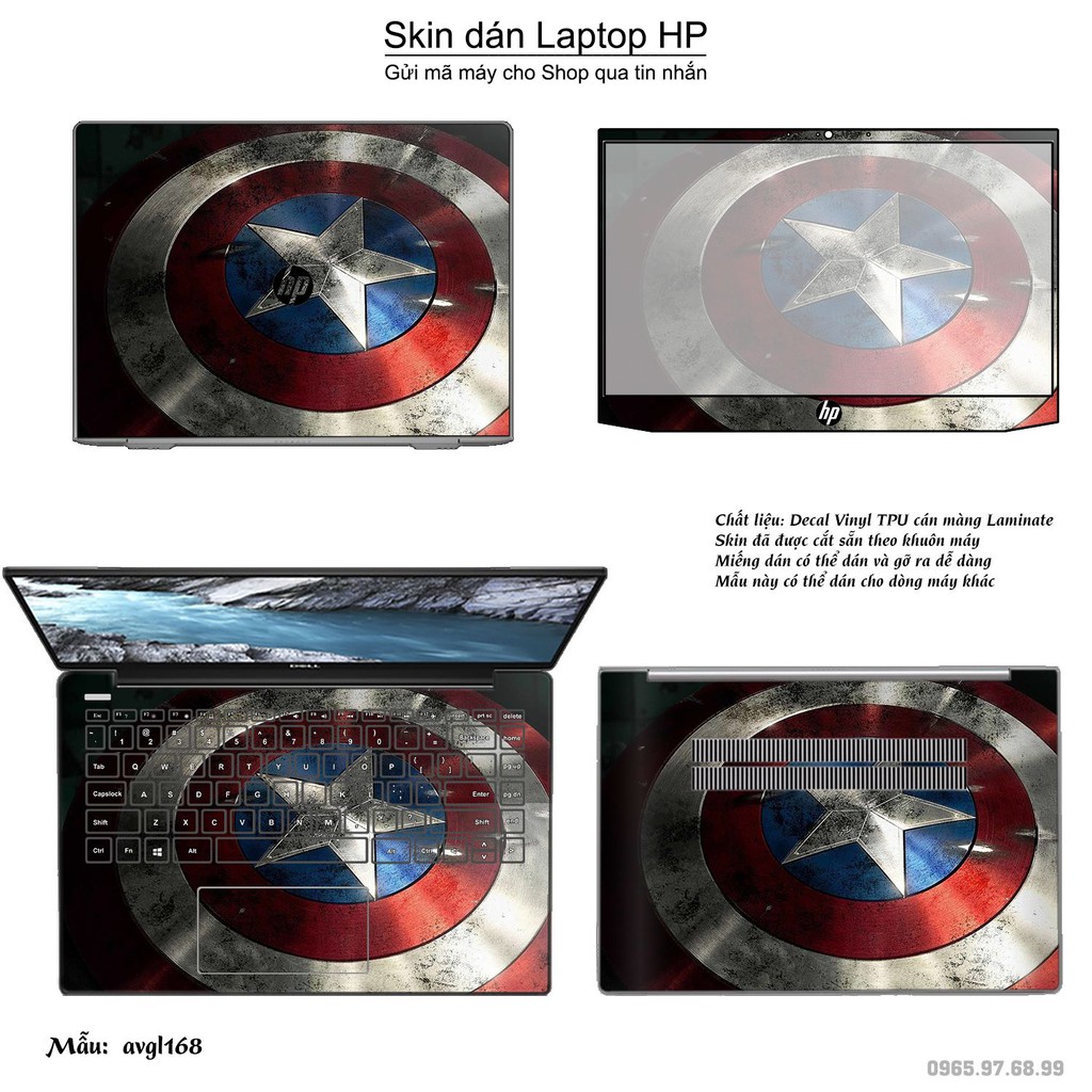 Skin dán Laptop HP in hình Captain (inbox mã máy cho Shop)