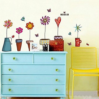 Decal dán tường hoa và bướm