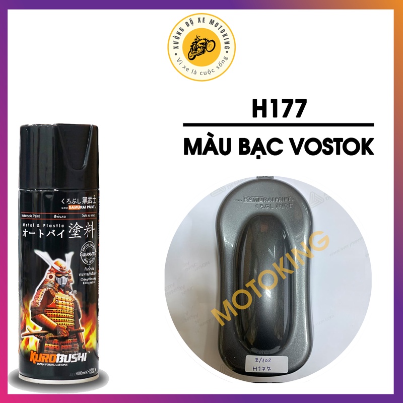 Combo Sơn Samurai màu bạc Vostok H177 loại 2K chuẩn quy trình độ bền 5 năm gồm 4 chai 2K04 - 124 - H177 - 2K01