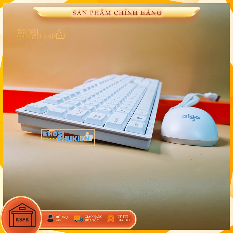 Combo bàn phím và chuột có dây văn phòng, học online bền bỉ kiểu dáng hiện đại