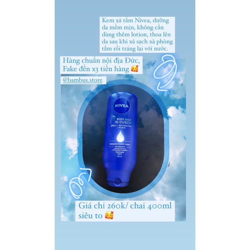 KEM XẢ TẮM NIVEA NỘI ĐỊA ĐỨC | BigBuy360 - bigbuy360.vn