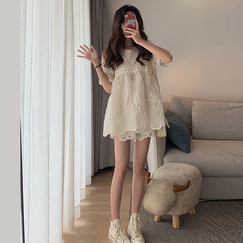 Set Đồ Bộ Ngắn Phối Ren Thời Trang Quyến Rũ Cho Nữ | BigBuy360 - bigbuy360.vn